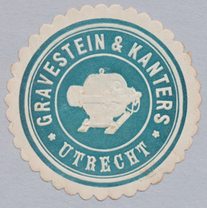 711672 Ronde sluitzegel van Gravestein & Kanters, [ingenieurs, Steenweg 4] te Utrecht.